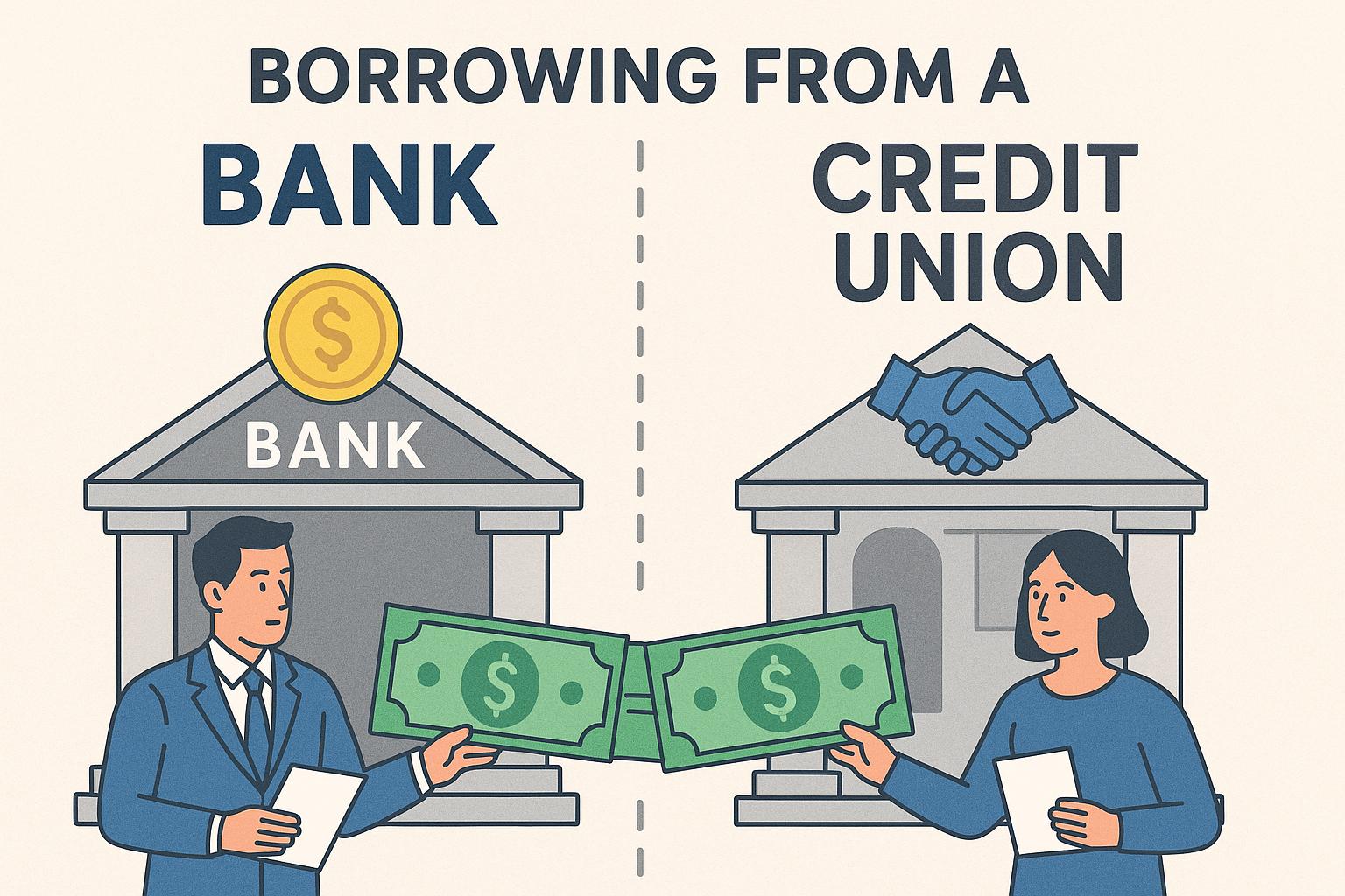 The difference between borrowing from a bank and a credit union
